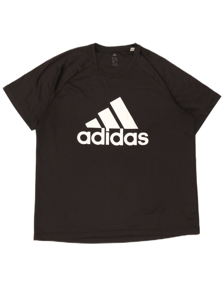 Мужская футболка Adidas Climalite с рисунком Top XL, черный полиэстер