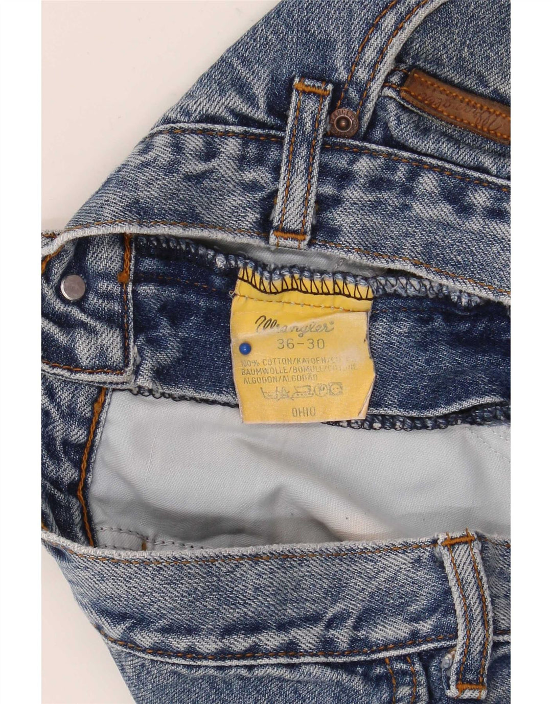 Мужские прямые джинсы Wrangler Ohio W36 L30, синий хлопок