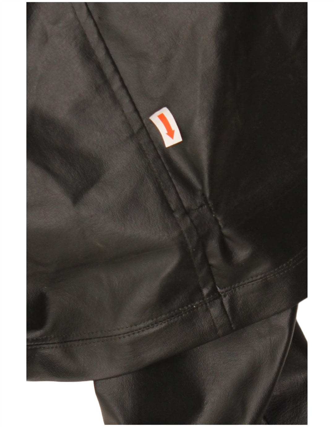 ВИНТАЖНОЕ Женское кожаное пальто UK 12 Среднее черное с цветными блоками