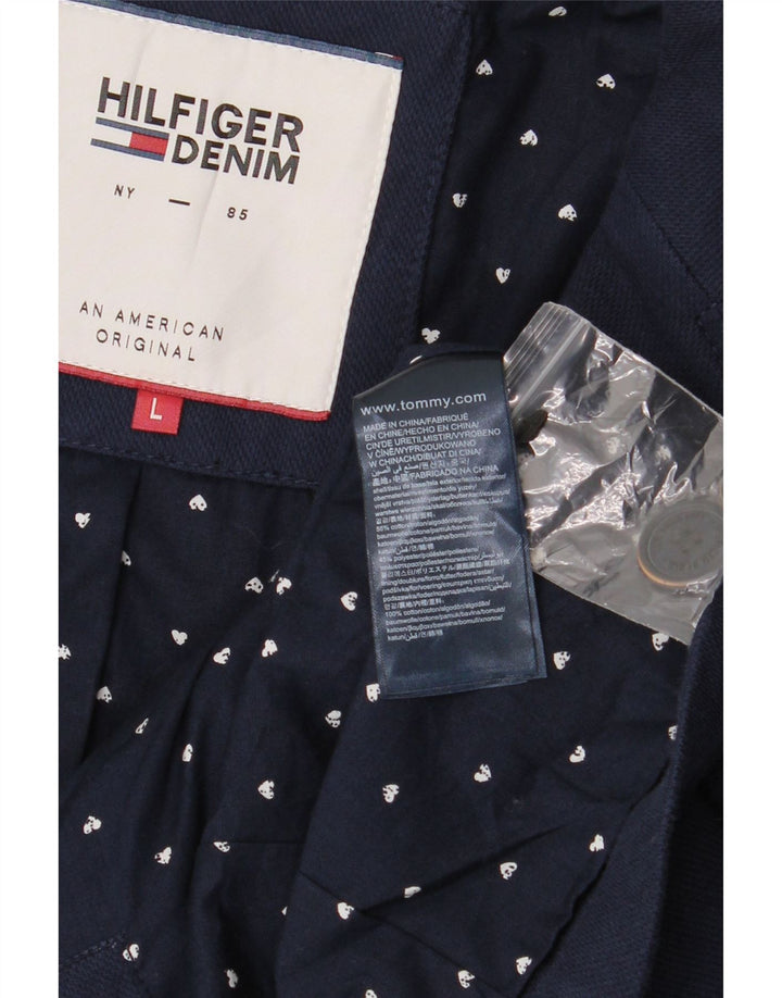 Мужской пиджак Tommy Hilfiger с 2 пуговицами UK 40, большой темно-синий хлопковый