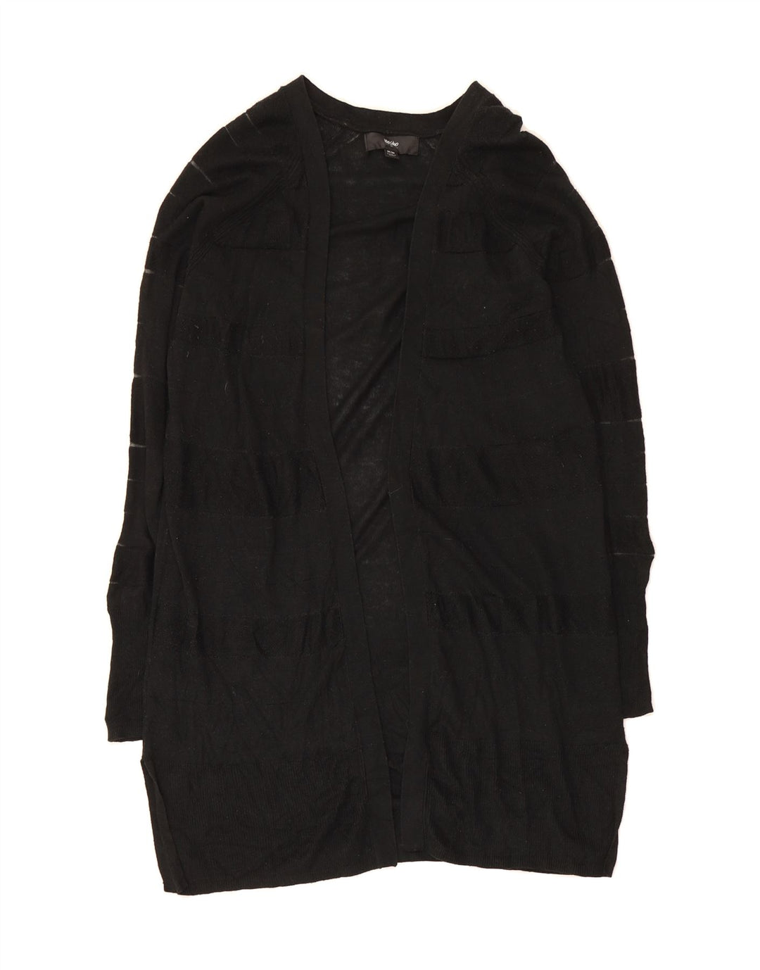 MOSSIMO Womens Longline Open Cardigan Sweater UK 14 Medium Black Acrylic Vintage Mossimo and Second-Hand Mossimo from Messina Hembry 
