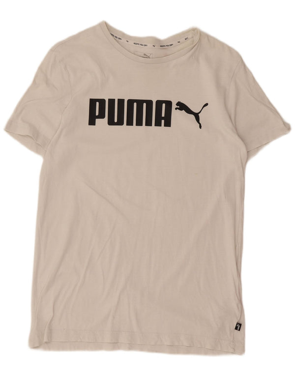 Футболка с рисунком Puma для мальчиков, топ 15–16 лет, белый хлопок