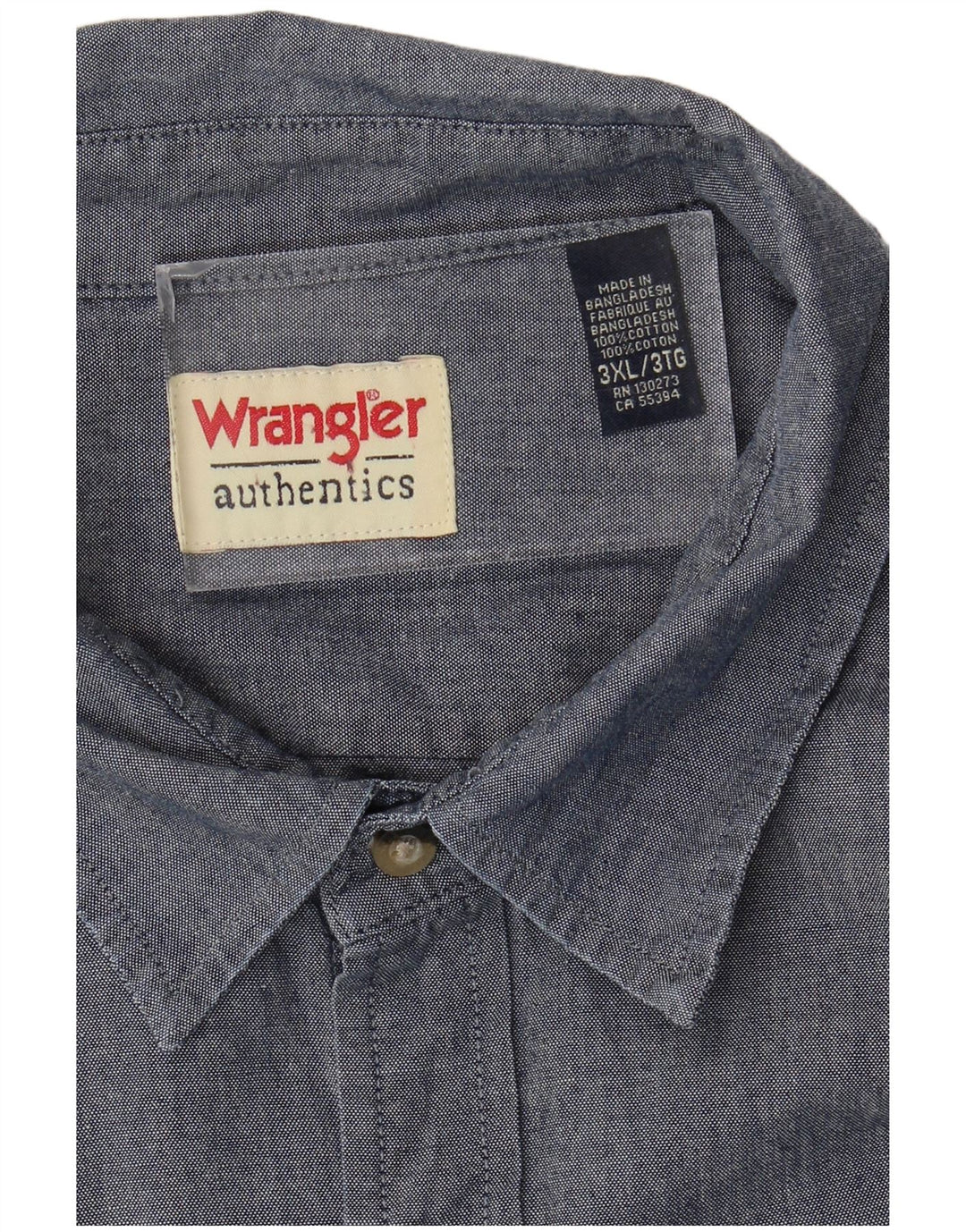 Мужская рубашка WRANGLER 3XL темно-синяя, хлопок