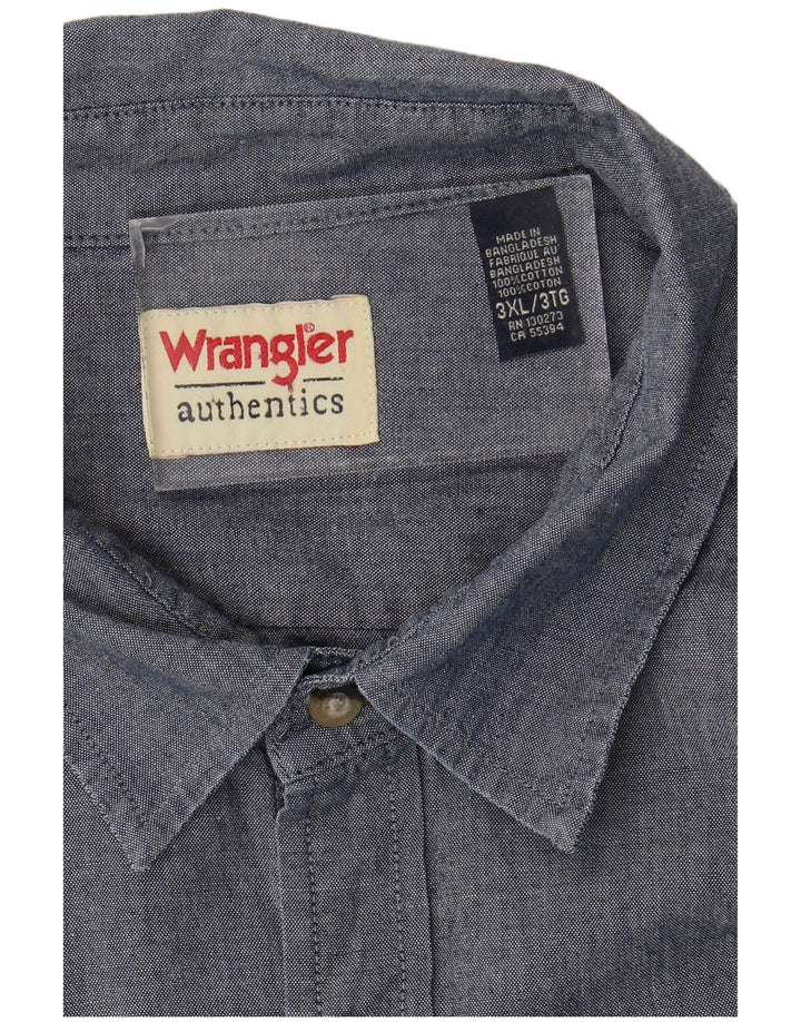Мужская рубашка WRANGLER 3XL темно-синяя, хлопок