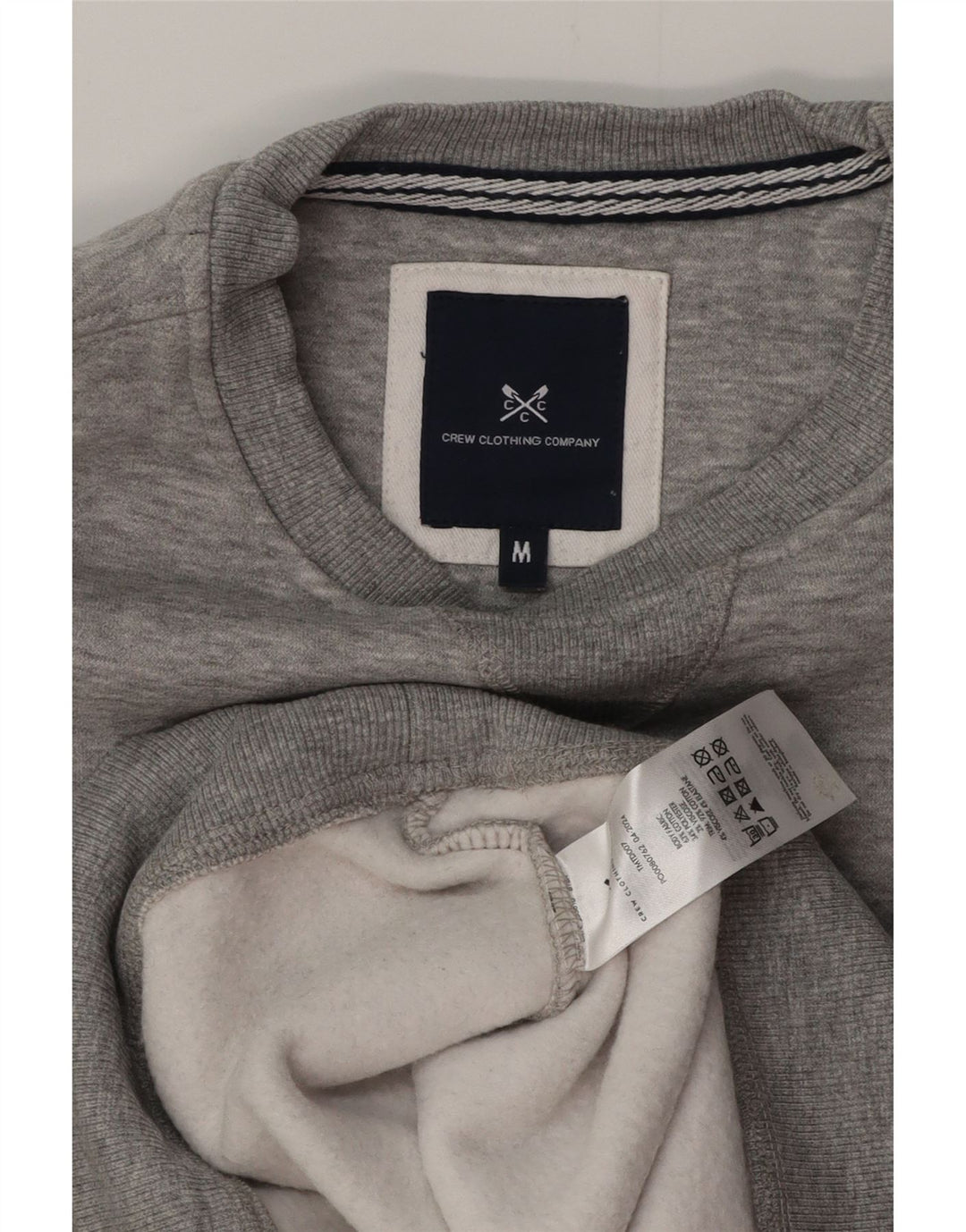 Мужская толстовка-джемпер из хлопка среднего серого цвета CREW CLOTHING