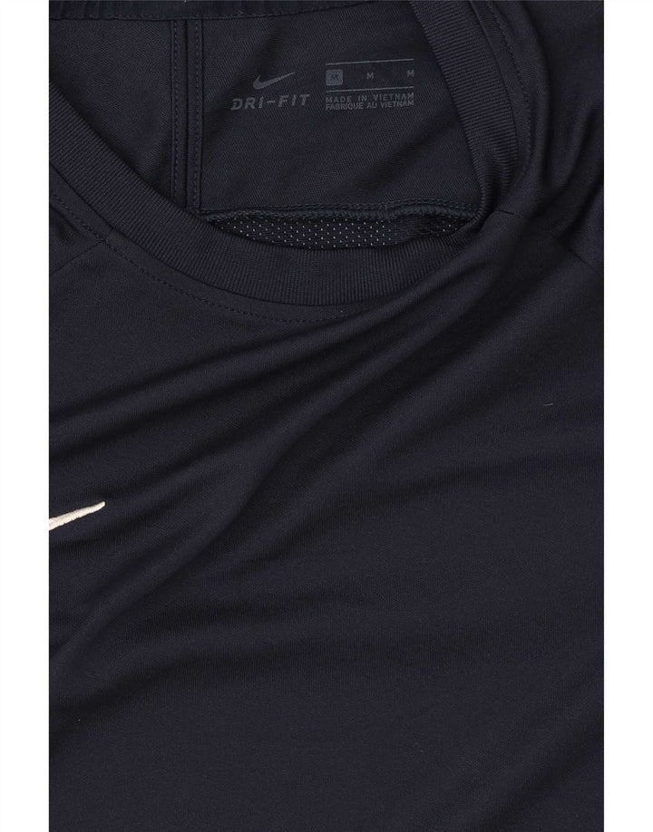 Мужская футболка Nike Dri Fit среднего размера, темно-синяя, с цветными блоками