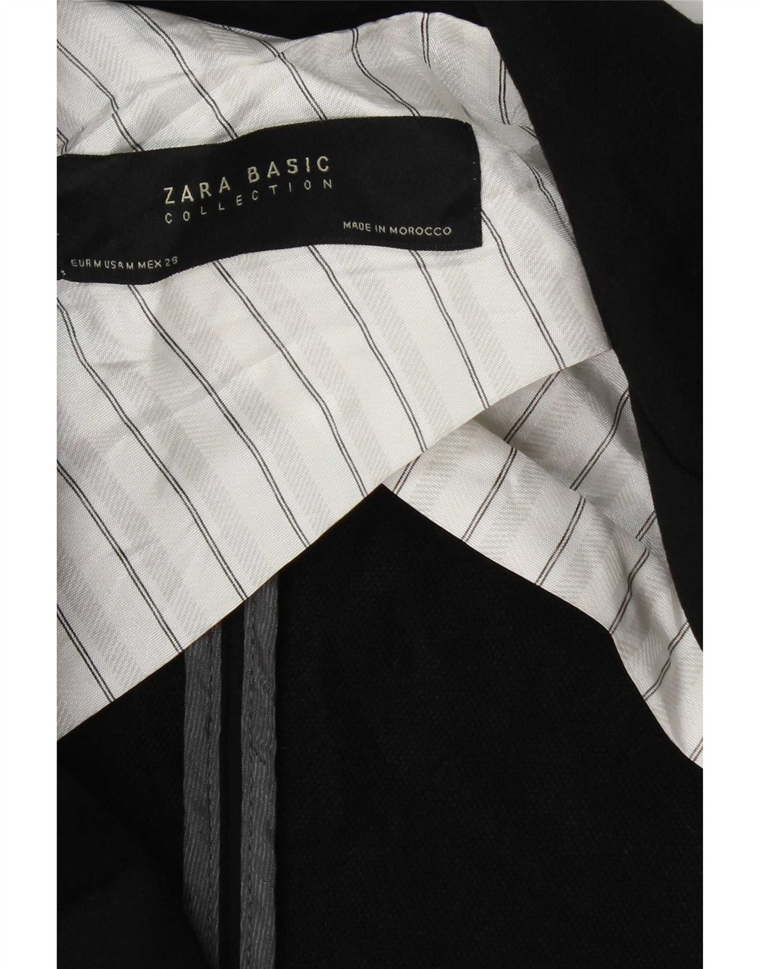 Женский пиджак Zara UK 14, средний черный полиэстер