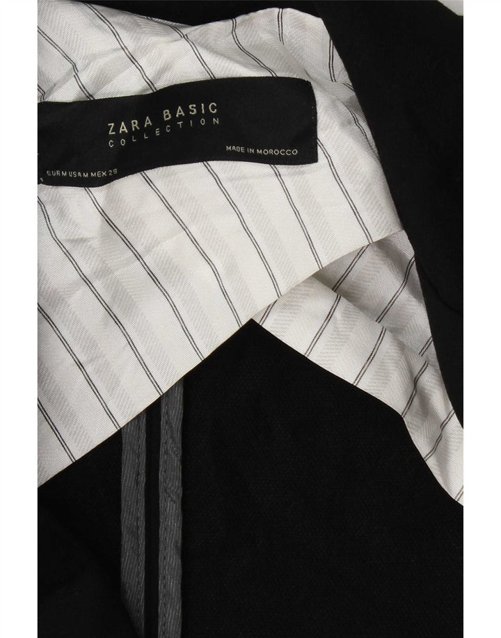 Женский пиджак Zara UK 14, средний черный полиэстер