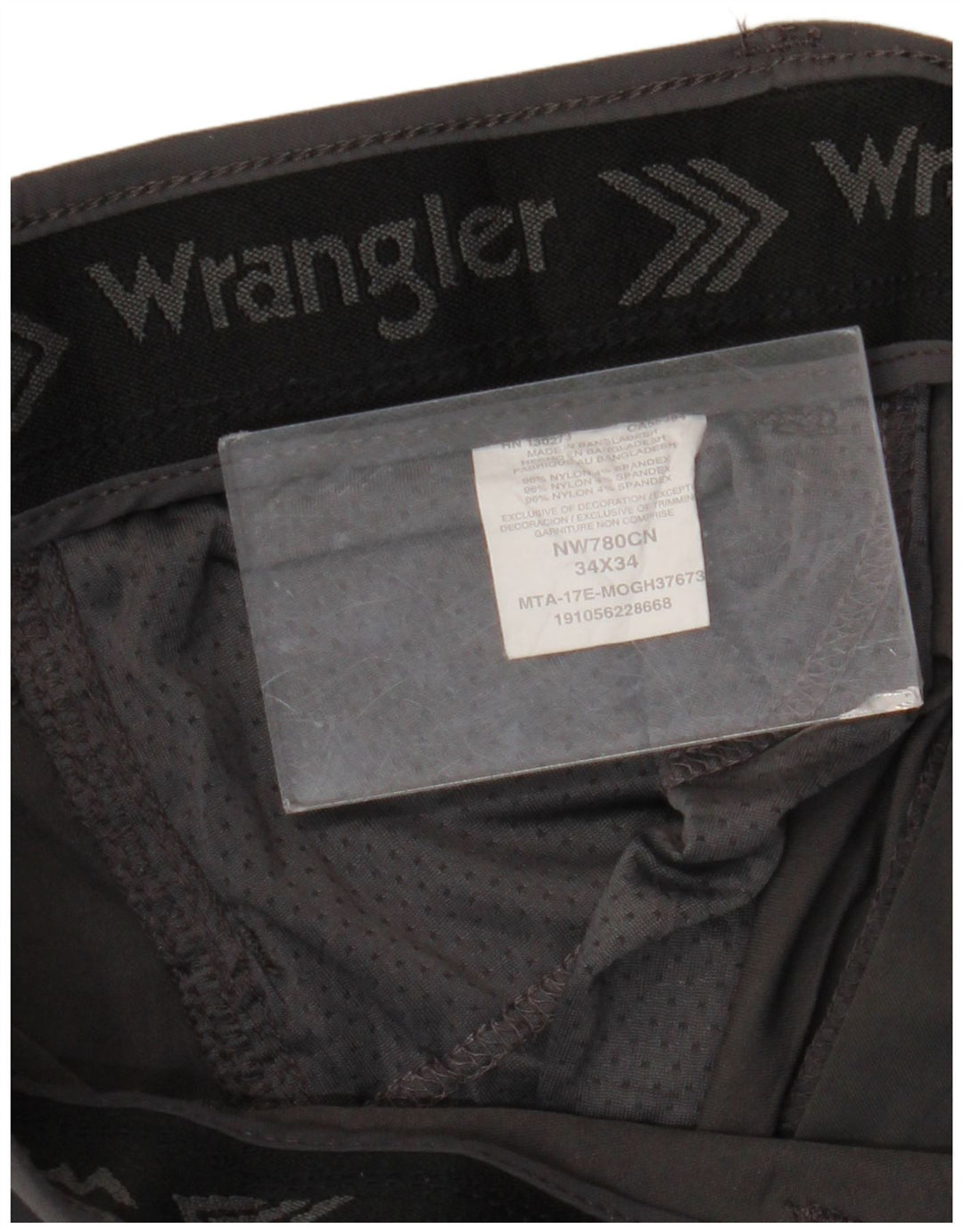 Мужские прямые брюки-карго WRANGLER W34 L34, серый нейлон