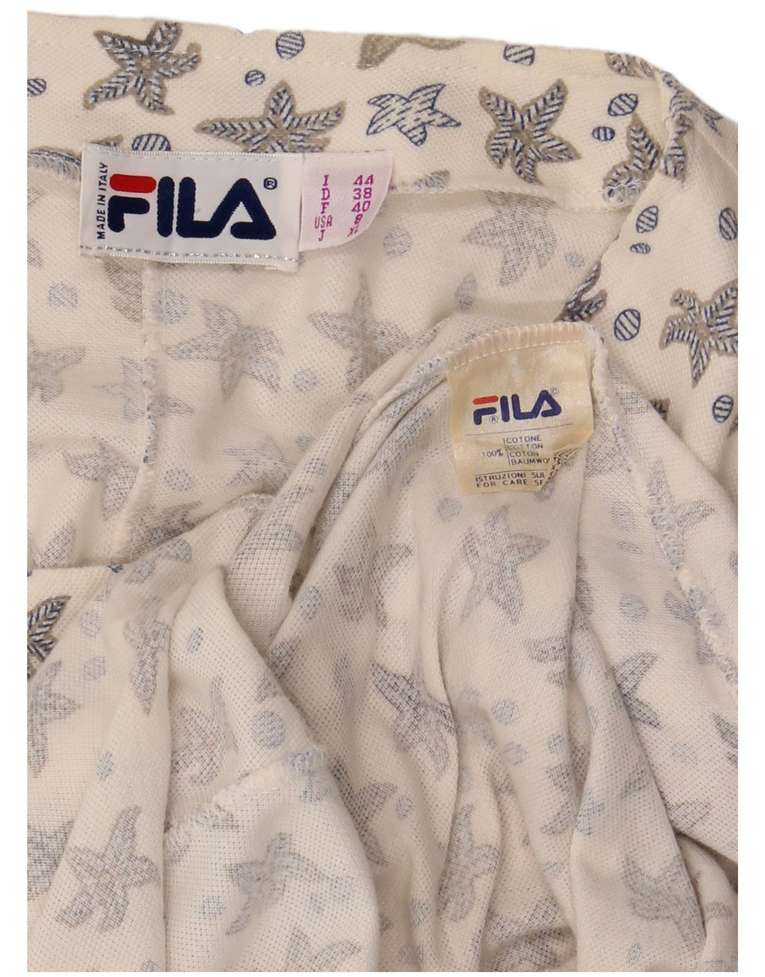 Женское платье-рубашка без рукавов FILA IT 44, средний размер, белый хлопок с цветочным принтом