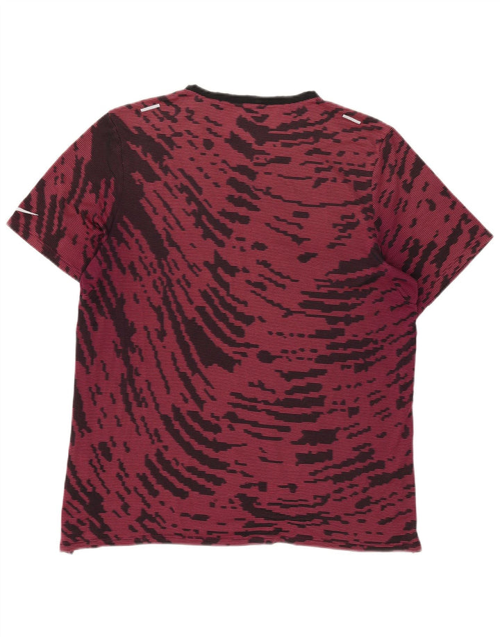 Мужская футболка Nike Dri Fit, большой бордовый полиэстер с принтом тай-дай
