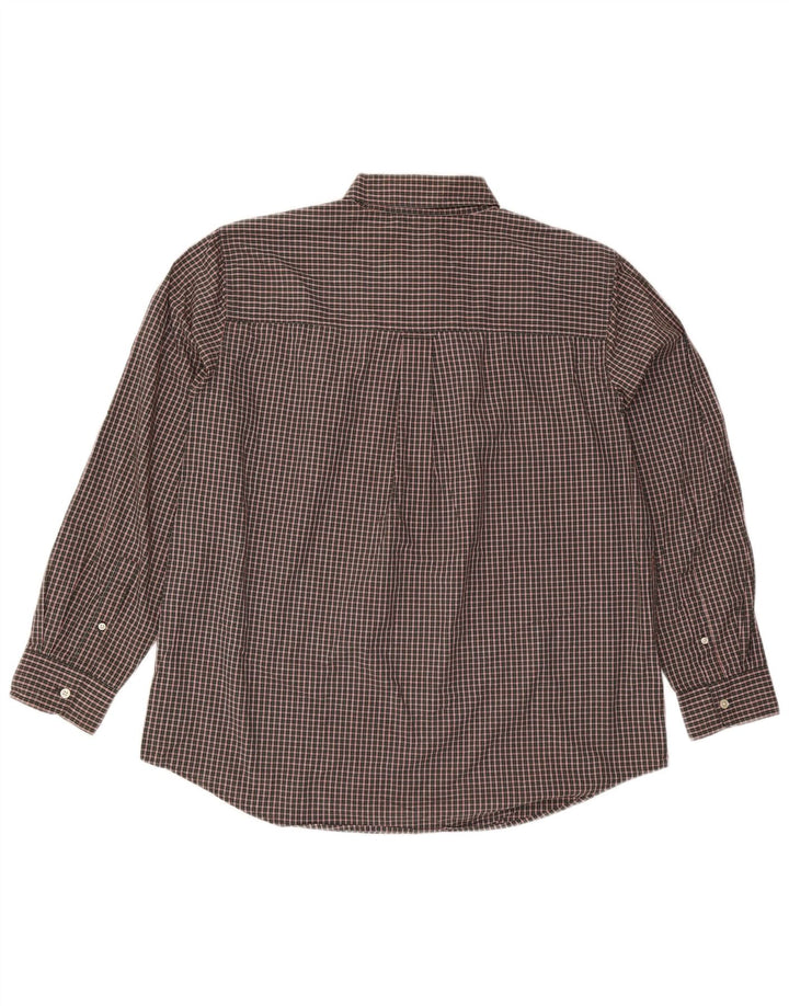 Мужская рубашка Chaps XL из хлопка в коричневую клетку