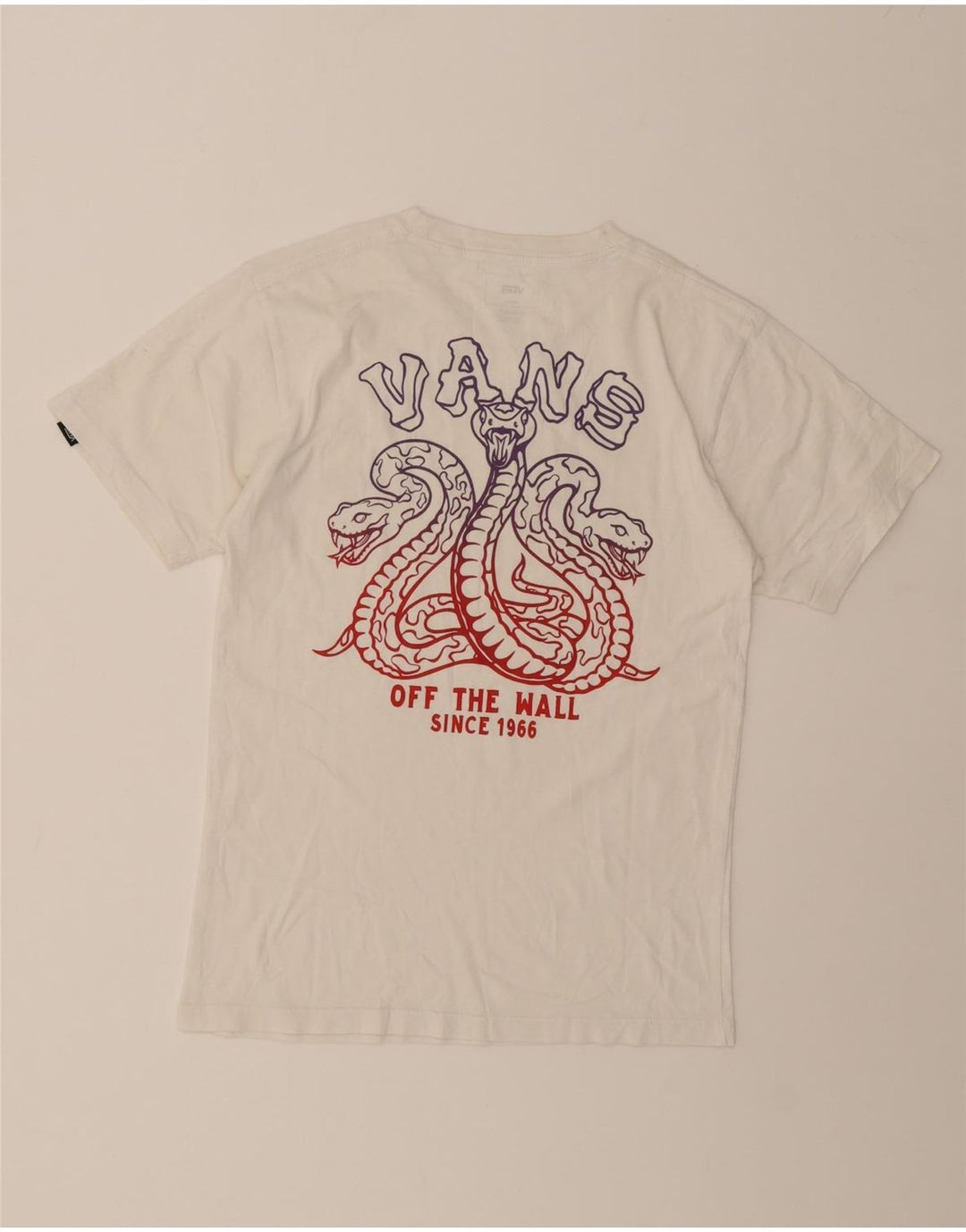 VANS Mens Classic Fit Graphic T-Shirt Top Small White Cotton Vintage Vans and Second-Hand Vans from Messina Hembry 