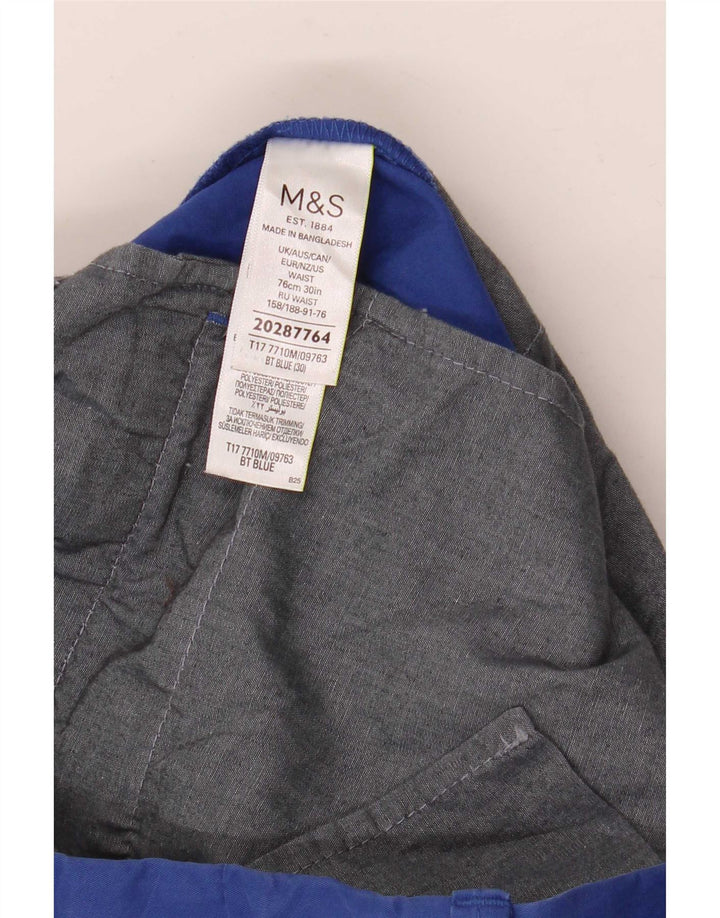 Мужские шорты чинос Marks & Spencer среднего размера W30, синие, хлопок