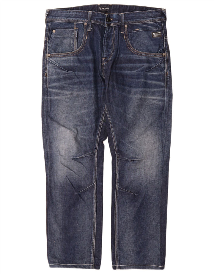 Мужские прямые джинсы Jack & Jones W32 L30 синие, хлопок