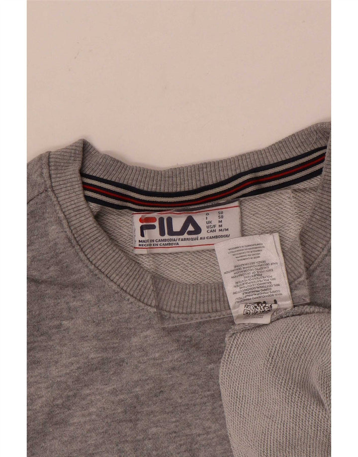 Fila Мужской свитшот с рисунком, хлопковый джемпер среднего серого цвета
