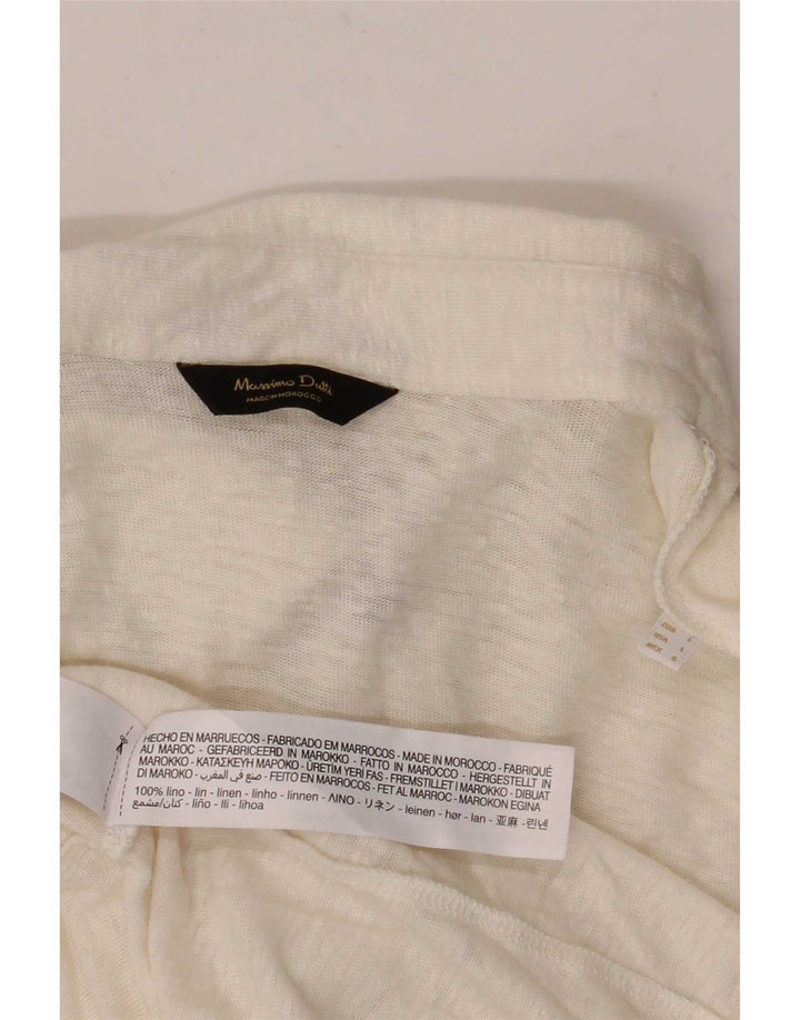 Мужская рубашка-поло Massimo Dutti, большая бежевая в крапинку, льняная