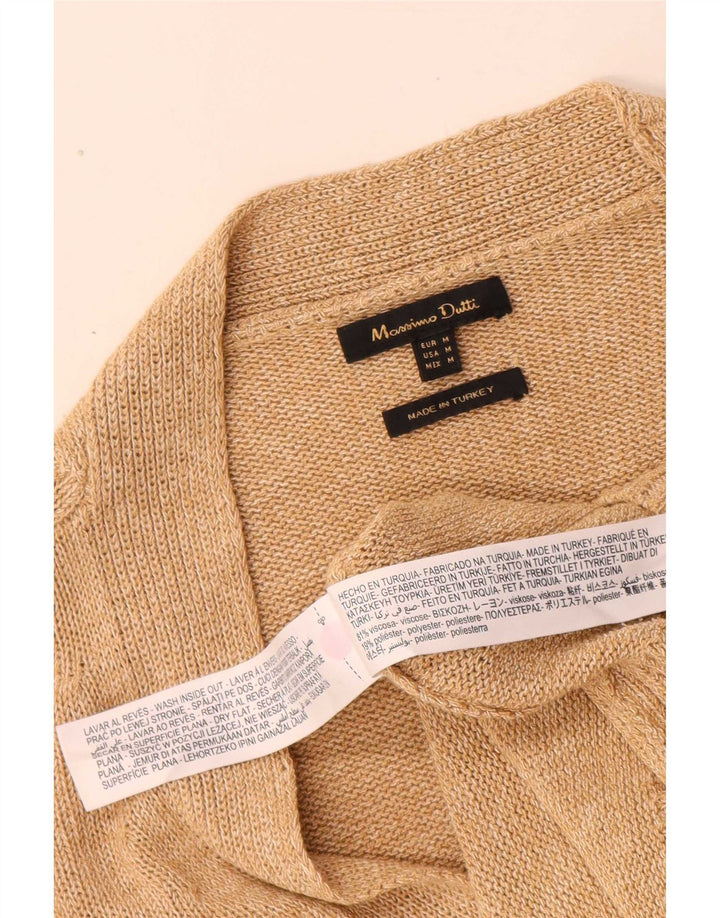 Женский кардиган Massimo Dutti UK 14, средний бежевый, вискоза