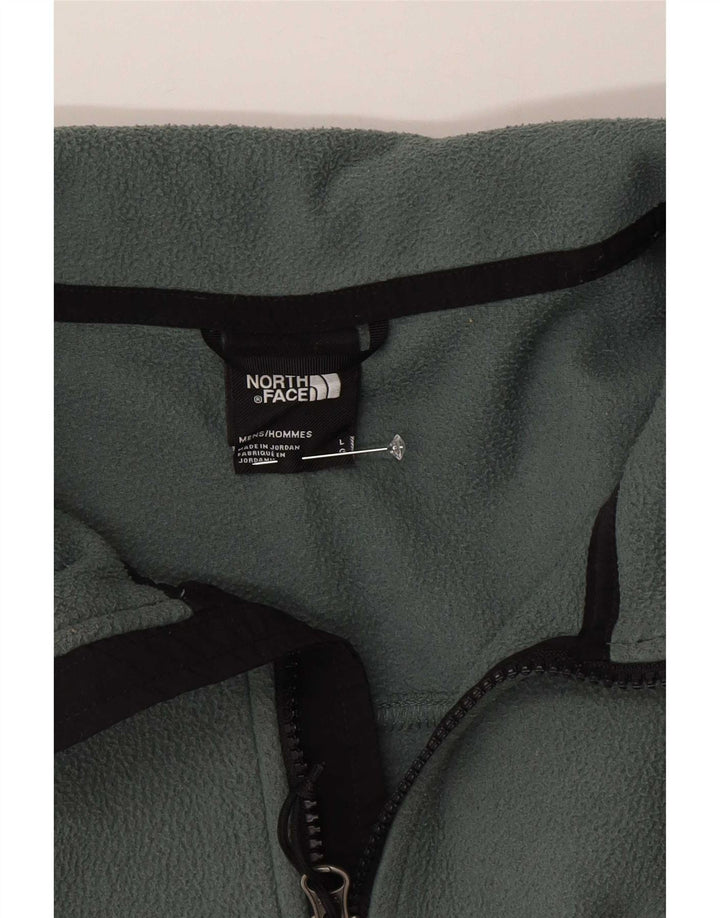 Мужской флисовый джемпер с воротником на молнии The North Face, большой зеленый полиэстер