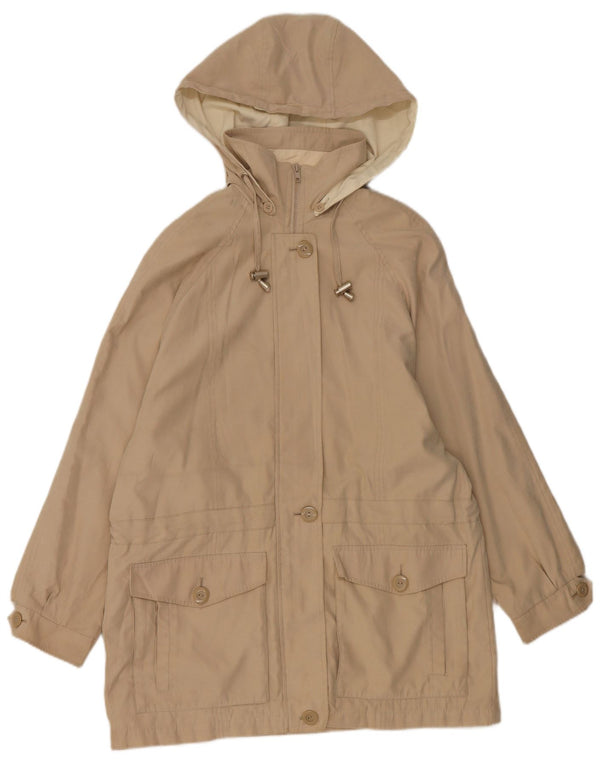 LONDON FOG Womens Oversized Hooded Utility Jacket UK 10 Small Beige