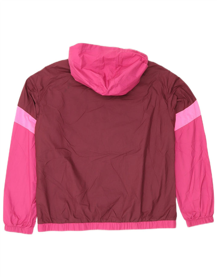 Женская непромокаемая куртка PUMA Oversized с капюшоном UK 10, маленькая розовая с цветными блоками
