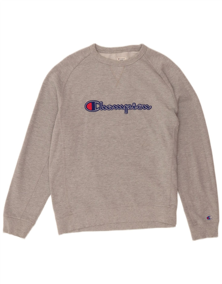 Мужской свитшот Champion с рисунком, джемпер XL, серый хлопок