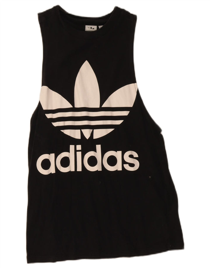 Женский жилет Adidas с графическим рисунком UK 12, средний черный хлопок