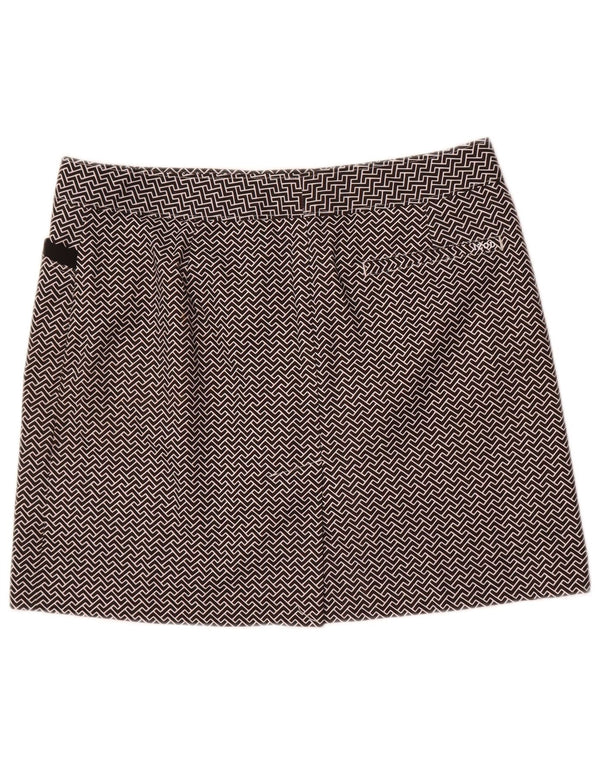 Женская мини-юбка для гольфа Izod US 8, средний размер W32, черная, полиэстер с геометрическим рисунком