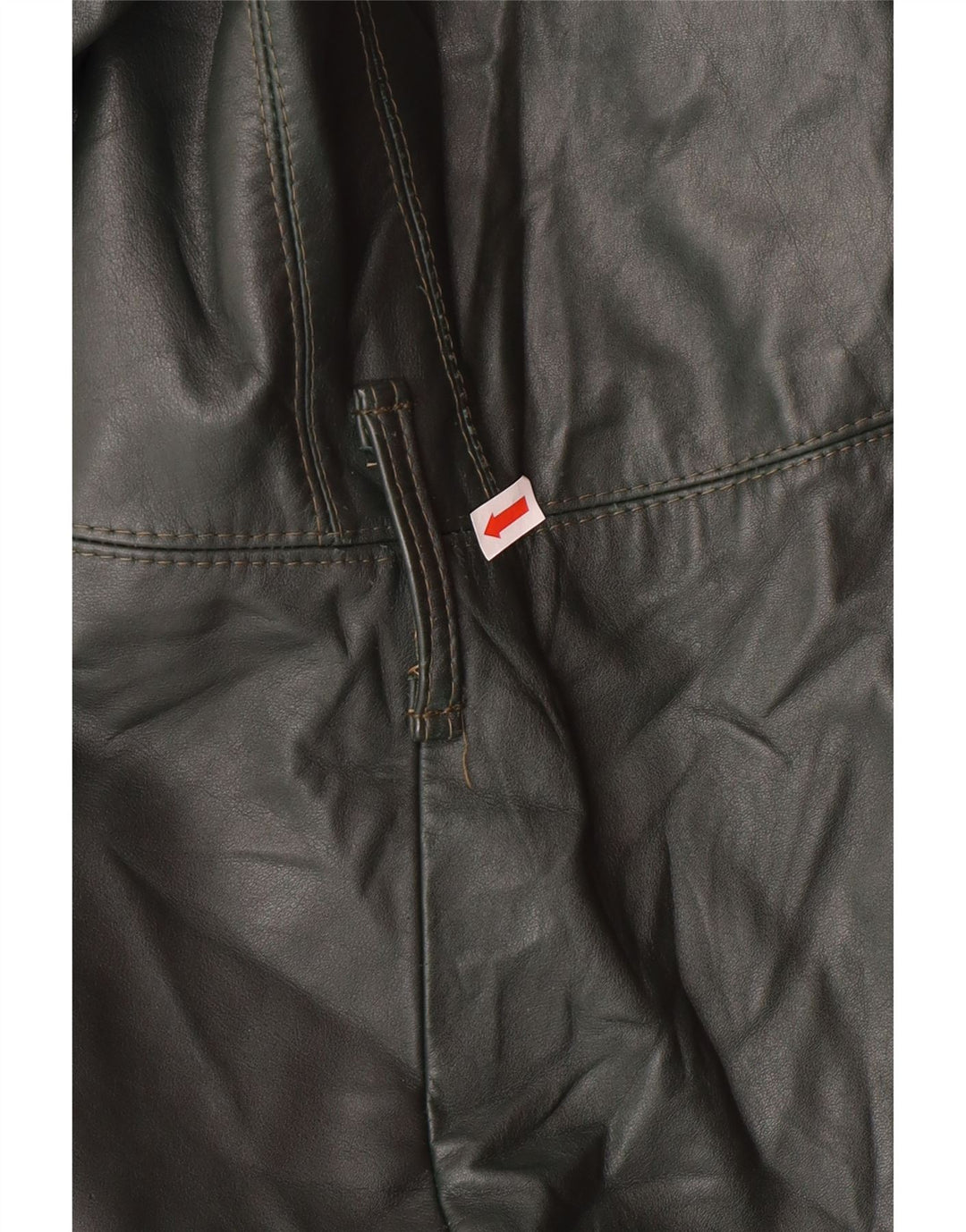 Винтажное женское двубортное кожаное пальто UK 18 XL, зеленое