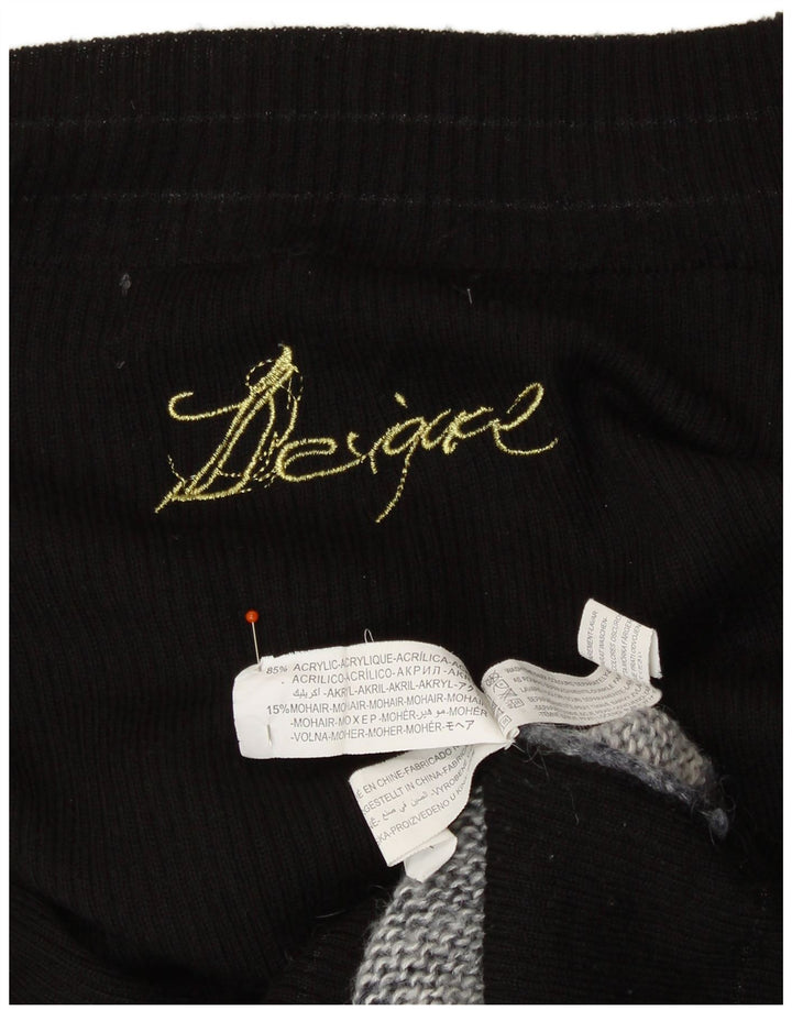 Женский джемпер с вырезом «лодочка» DESIGUAL UK 12, средний, черный, разноцветный