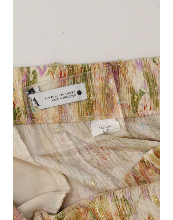 ZARA Womens Slim Capri Trousers Medium W28 L21 Multicoloured Flecked Vintage Zara and Second-Hand Zara from Messina Hembry 