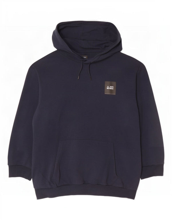 Мужской джемпер свободного покроя с капюшоном Jack & Jones 2XL, темно-синий, хлопок