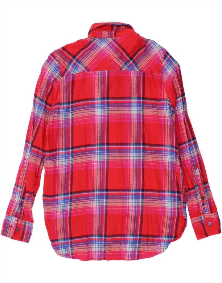 ORVIS Womens Flannel Shirt UK 10 Small Red Plaid Cotton Vintage Orvis and Second-Hand Orvis from Messina Hembry 