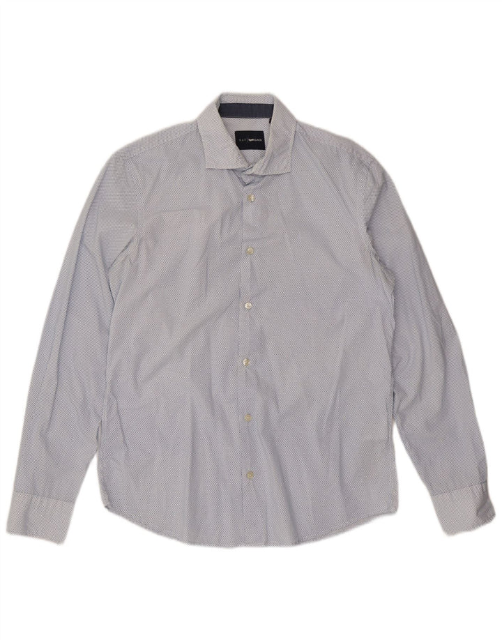 Мужская рубашка Gas, большая синяя пятнистая хлопковая рубашка