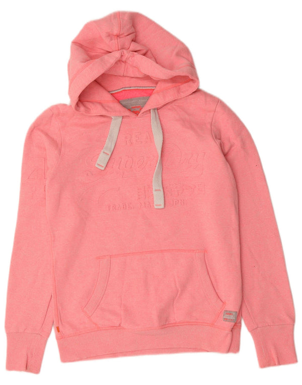 Женский джемпер с капюшоном Superdry UK 10, маленький розовый, хлопок