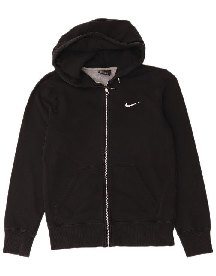 Мужской свитер с капюшоном на молнии Nike, маленький черный, хлопковый