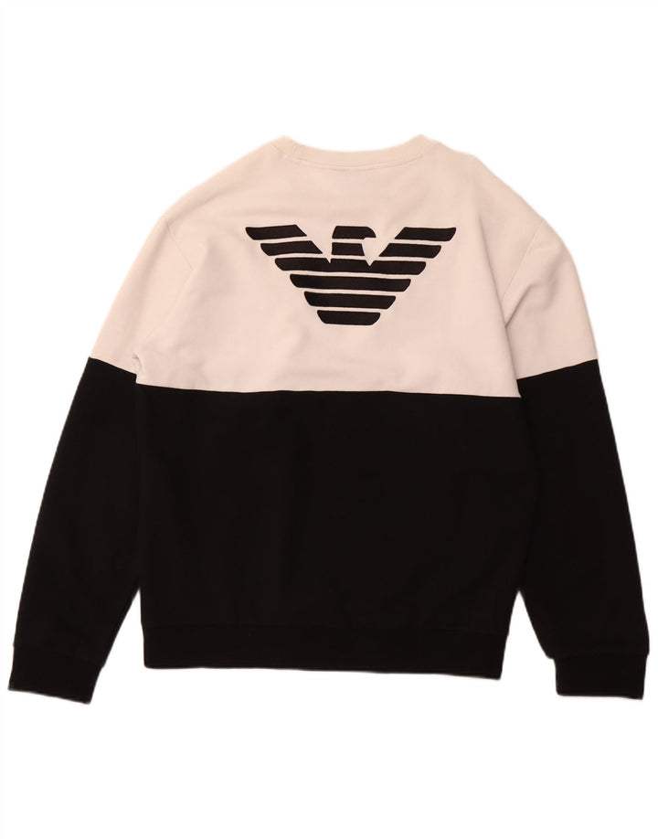 EMPORIO ARMANI Женский свитшот с рисунком UK 18 XL Черный с цветными блоками