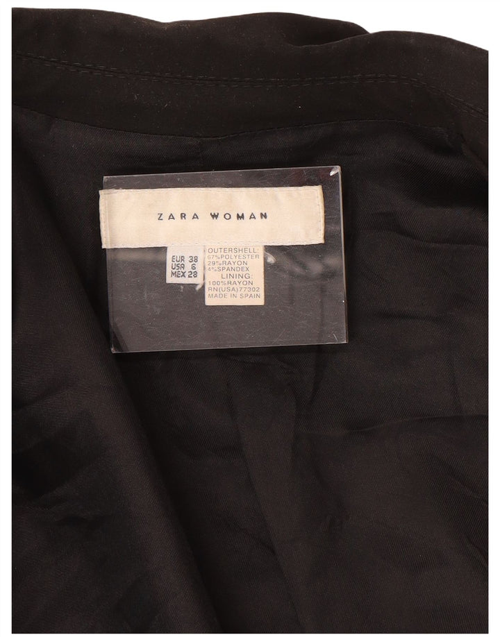 Женский пиджак на 1 пуговице Zara EU 38, маленький черный полиэстер