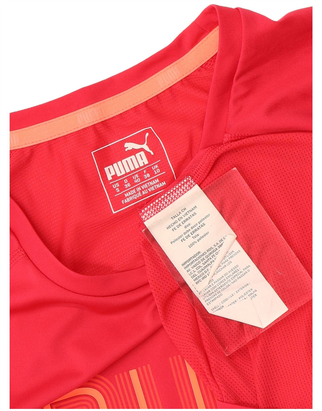 Женская футболка с рисунком Puma Top UK 10, маленький красный полиэстер