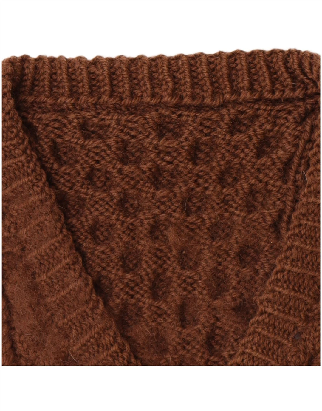 ВИНТАЖНЫЙ женский джемпер с v-образным вырезом, Великобритания, 14, большой коричневый цвет