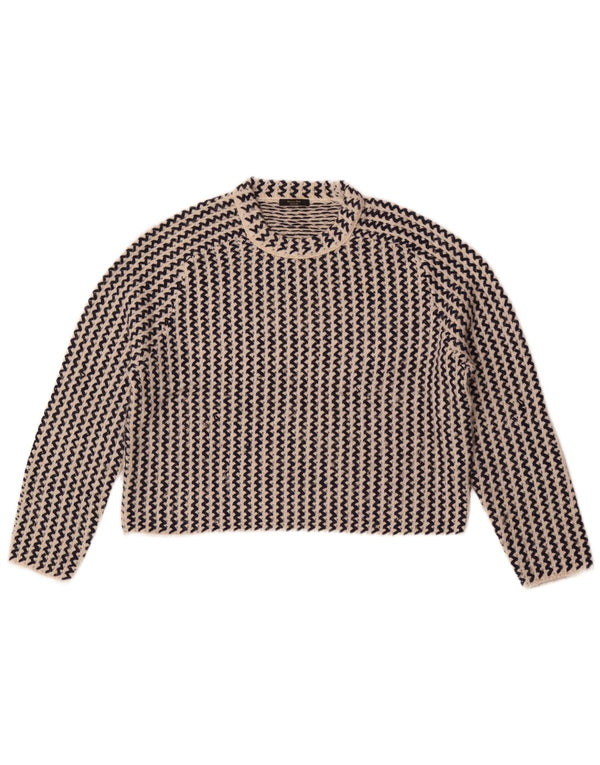 Женский укороченный джемпер с круглым вырезом Massimo Dutti UK 10, маленький белый