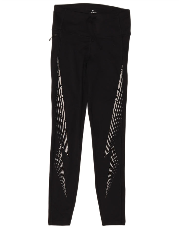 Женские леггинсы UNDER ARMOR UK 10, маленькие черные, полиамид с геометрическим узором