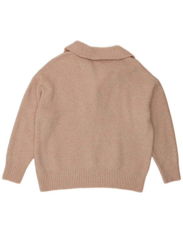 Женский джемпер с воротником поло Fat Face, Великобритания, 18 XL, розовый акрил