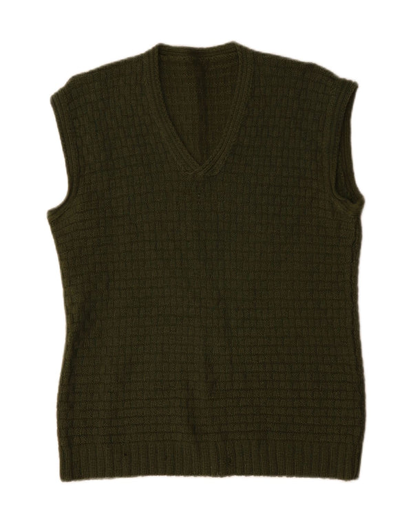 ВИНТАЖНАЯ женская майка без рукавов UK 14, средний зеленый цвет