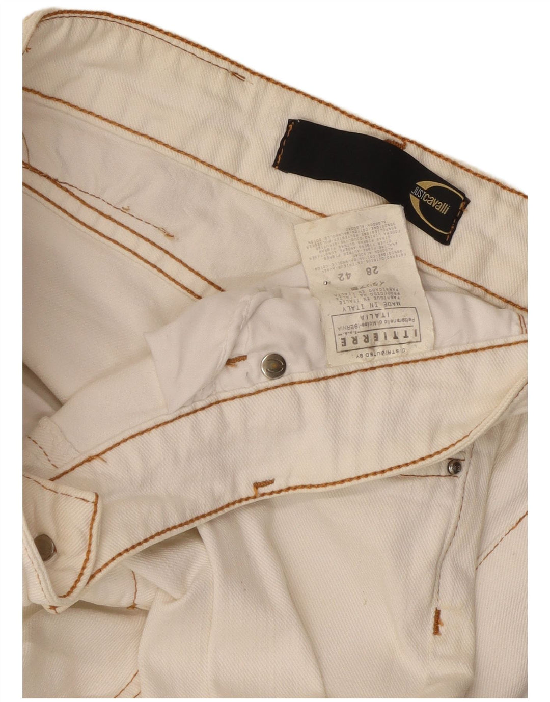 Женские джинсы Bootcut Just Cavalli W28 L29, белый хлопок