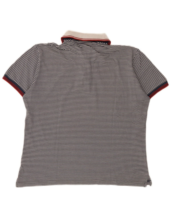 Мужская рубашка-поло Fred Perry XL, темно-синяя, хлопковая в тонкую полоску