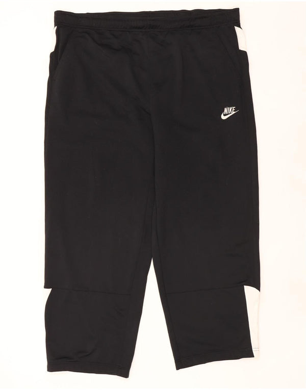 Мужские укороченные спортивные брюки Nike 2XL, черные, полиэстер с цветными блоками