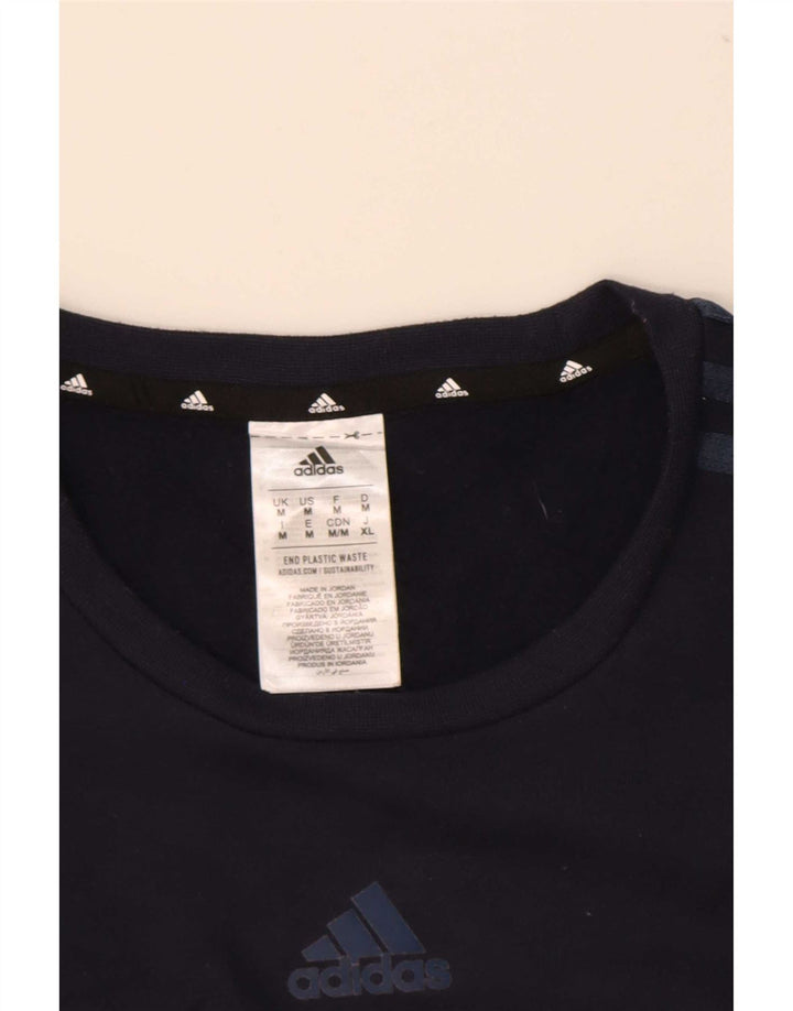 Мужская толстовка Adidas Джемпер среднего размера, темно-синий, полиэстер