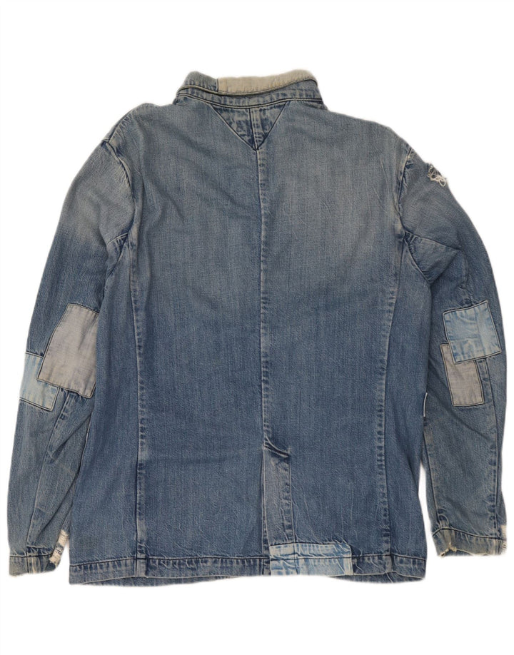 Женская джинсовая куртка Tommy Hilfiger UK 18 XL Синяя в стиле пэчворк