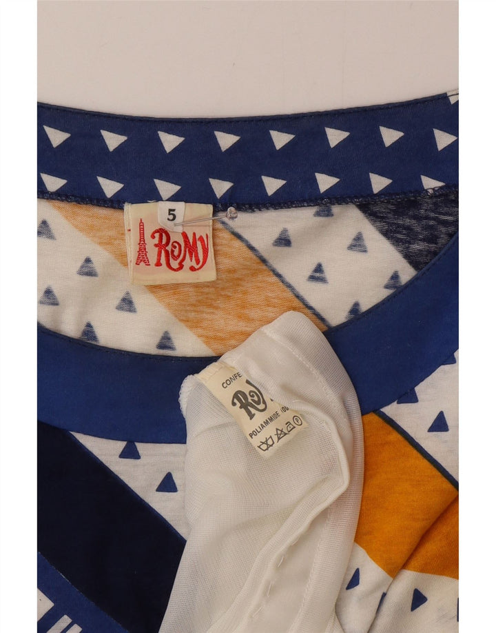 Женское платье-футболка Romy UK 18 XL, синее с геометрическим рисунком, полиамид